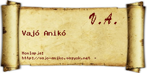 Vajó Anikó névjegykártya